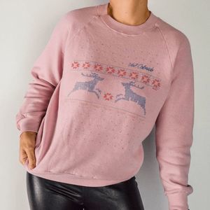 Vintage 80s Faded Cotton Candy Pink Retro Raglan Sweatshirt